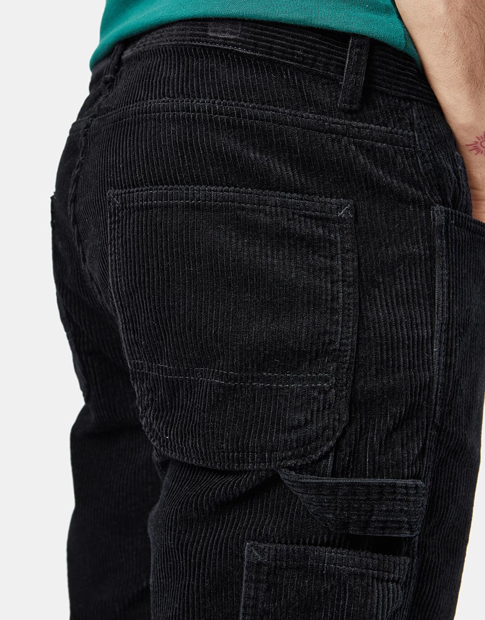 Route One Big Wale Cord Carpenter Shorts - Black