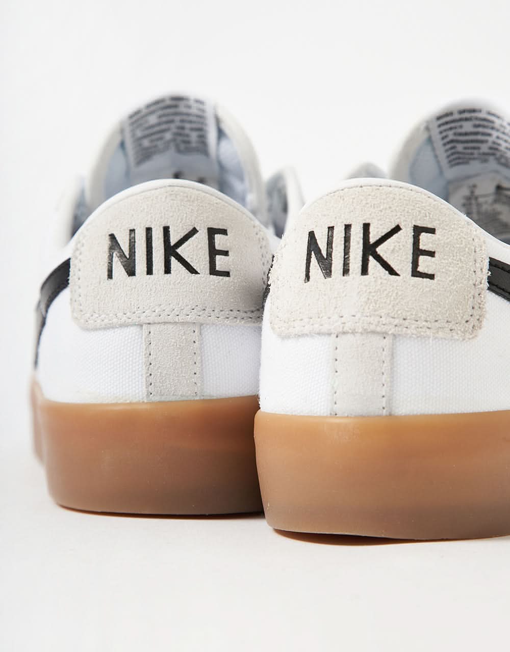 nike sb blazer zoom low white & obsidian leather skate shoes