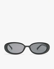 Route One Retro Oval Sunglasses - Black