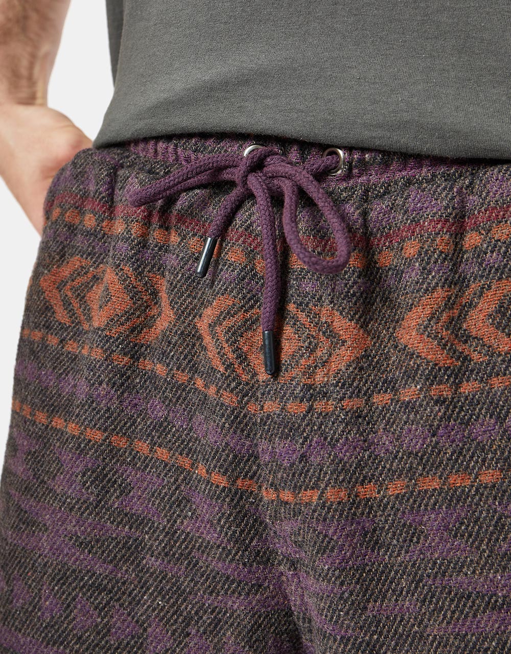 Route One Navajo Heavyweight Flannel Shorts - Purple/Multi