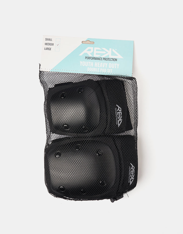 REKD Heavy Duty Junior Double Pad Set - Black/Black