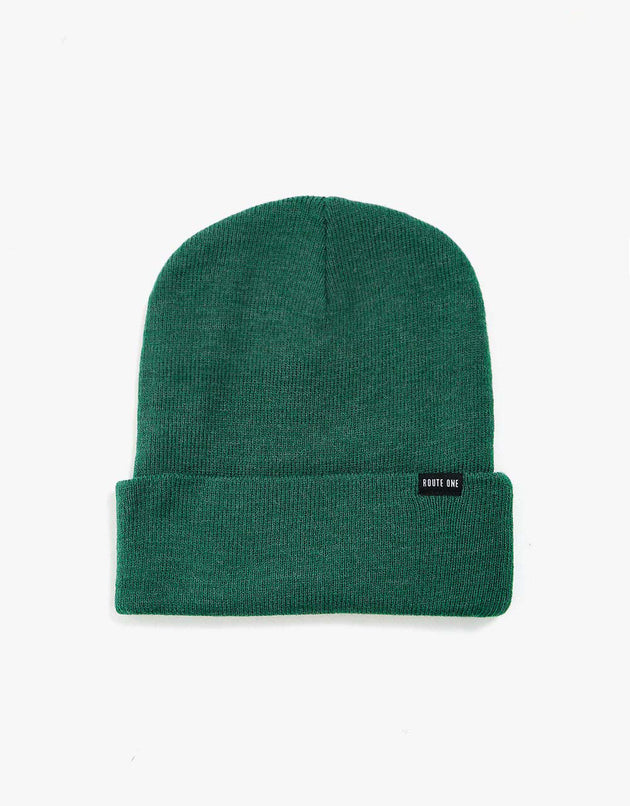 Route One Recycled NY Cuff Beanie - Forest Green