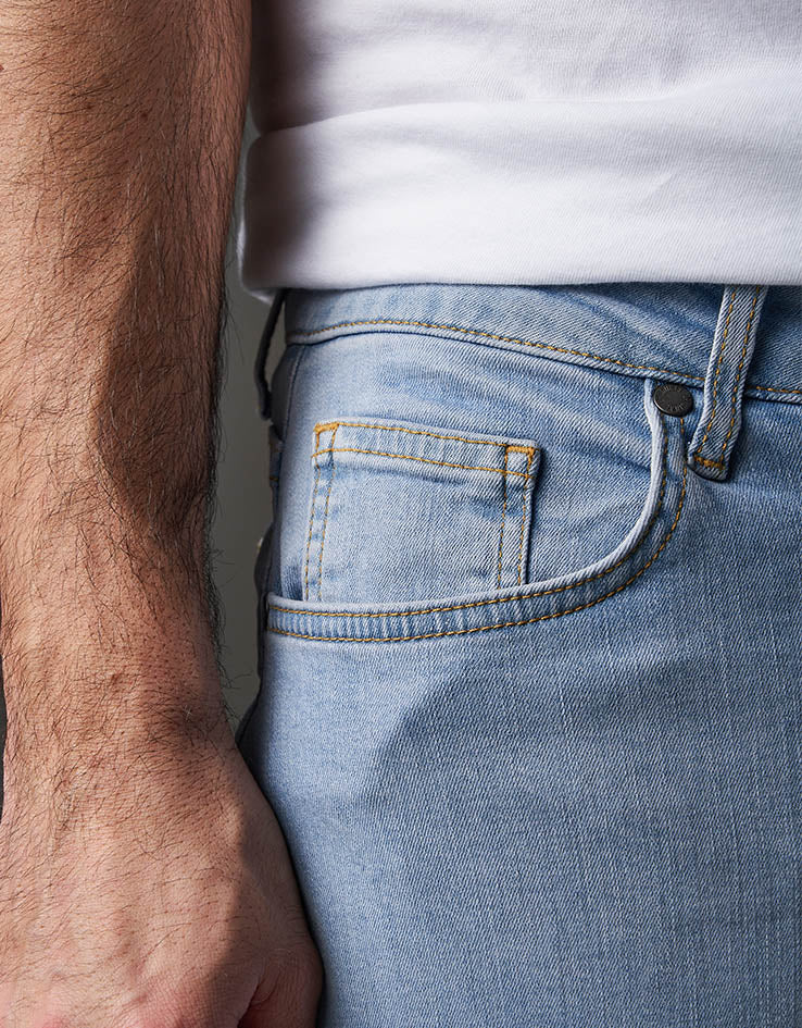 Route One Baggy Denim Jeans - Stone Wash