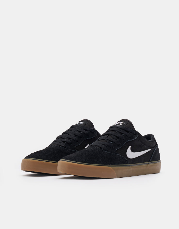 Nike SB Chron 2 Skate Shoes - Black/White-Black-Gum Light Brown