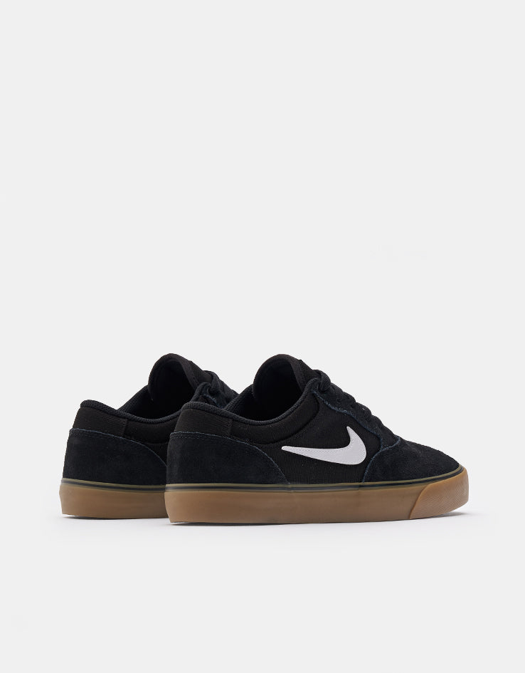 Nike SB Chron 2 Skate Shoes - Black/White-Black-Gum Light Brown