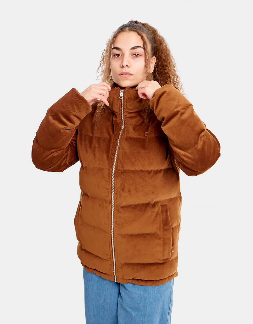 Route One Corduroy Puffer Jacket - Caramel