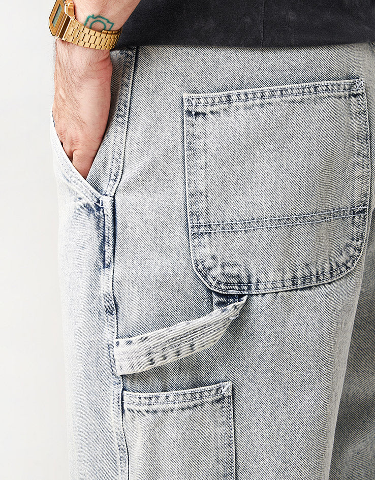 Route One Denim Carpenter Pants - Light Stone Wash