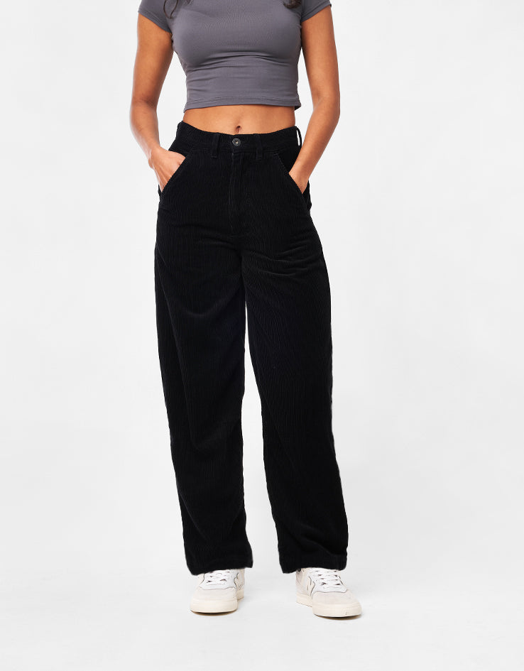 Route One Super Baggy Big Wale Cords - Black