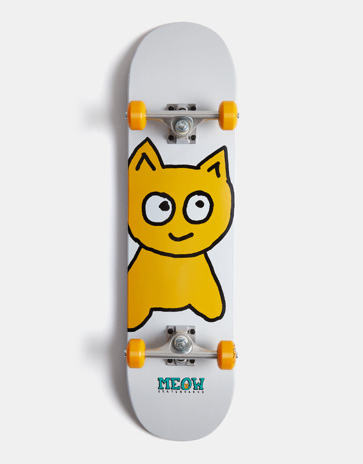 Meow Big Cat Complete Skateboard - White