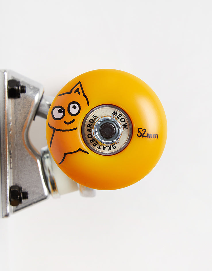 Meow Big Cat Complete Skateboard - White