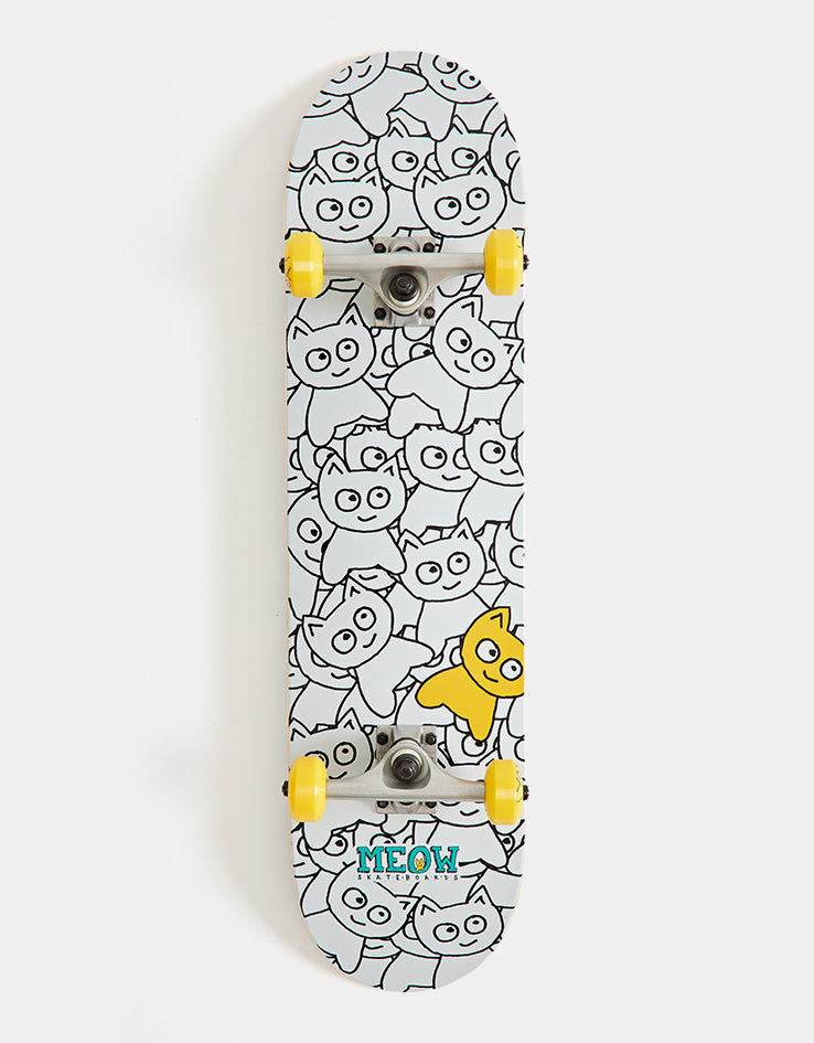 Meow Sticker Pile Complete Skateboard - 8"