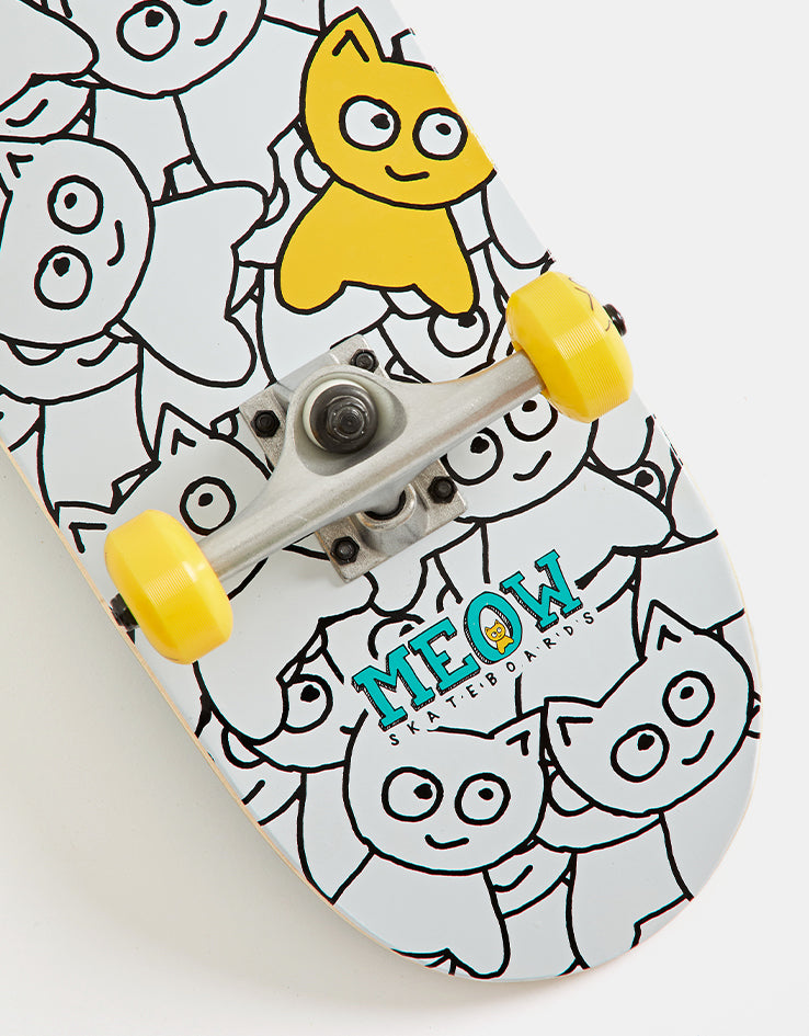 Meow Sticker Pile Complete Skateboard - 8"