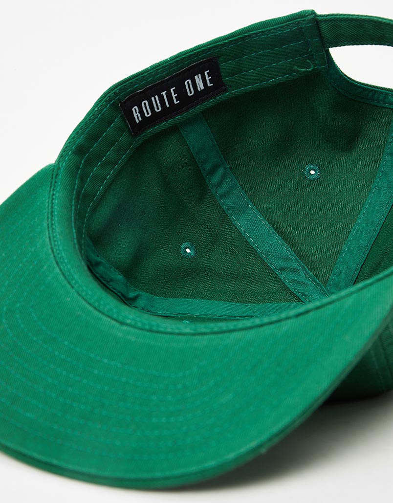 Route One 6 Panel (Unstructured) Cap - Forest Green