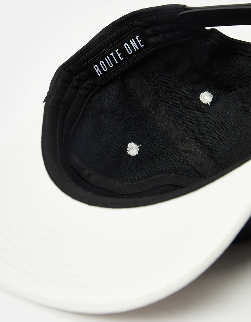 Route One Unstructured Snapback Cap - Black/Natural