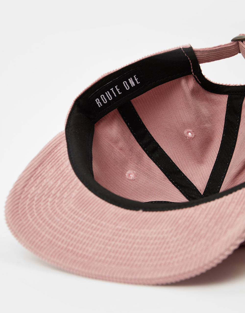 Route One Unstructured Cord 6 Panel Cap - Dusty Pink