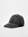 Route One Bleached Denim Dad Cap - Black Denim