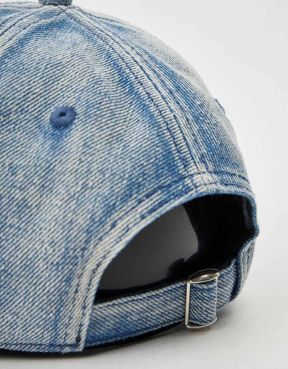 Route One Bleached Denim Dad Cap - Light Blue Denim