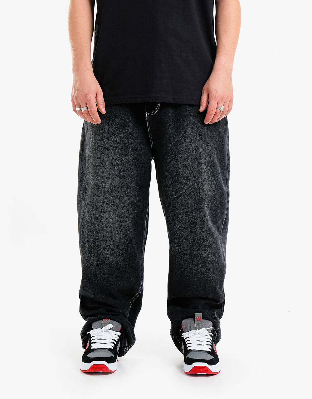 Route One Super Baggy XL Denim Jeans- Washed Black