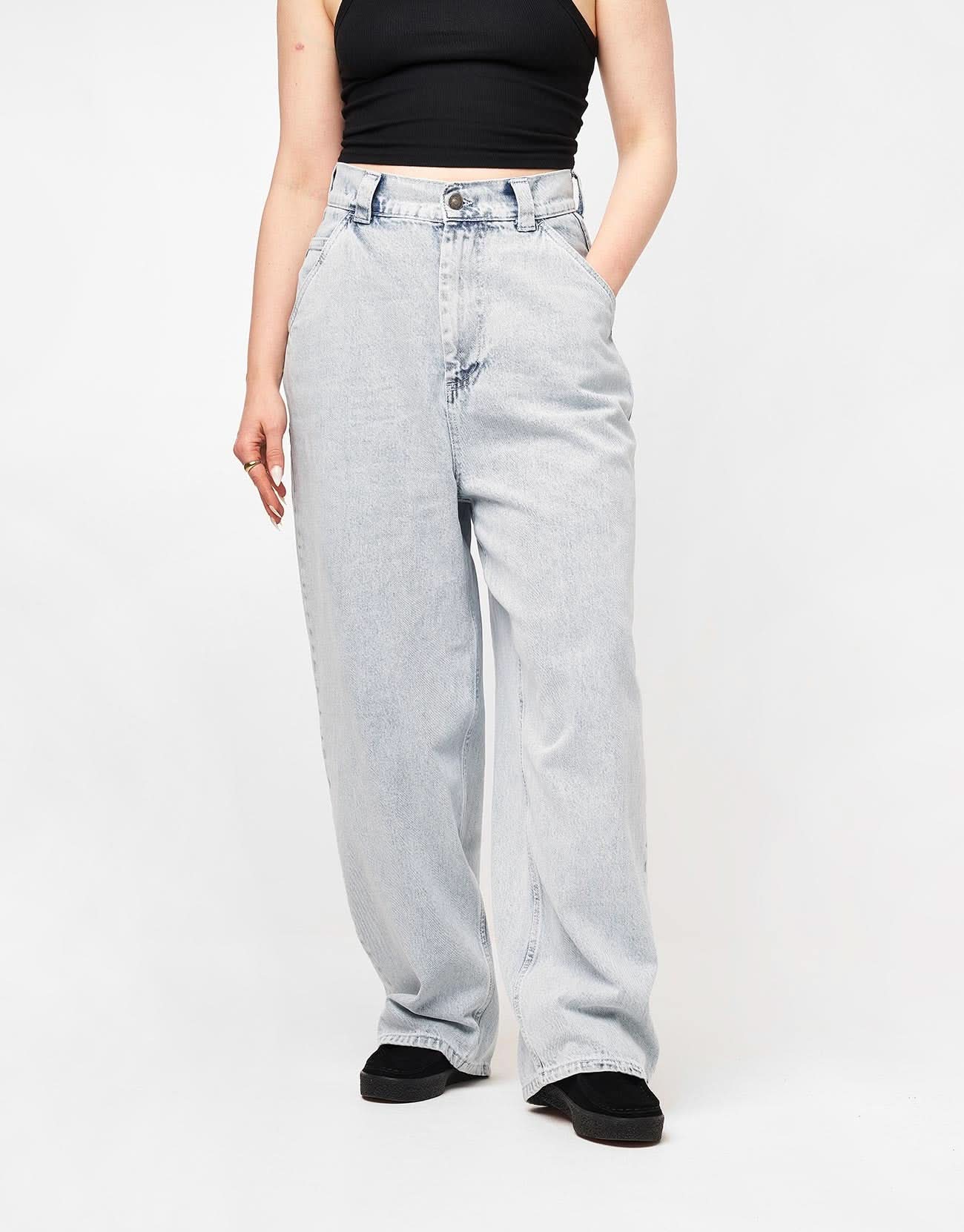 Route One Super Baggy XL Denim Jeans- Stone Wash