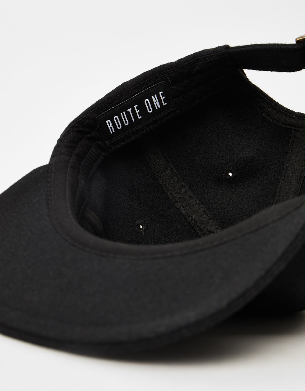 Route One Unstructured Melton Wool Cap - Black