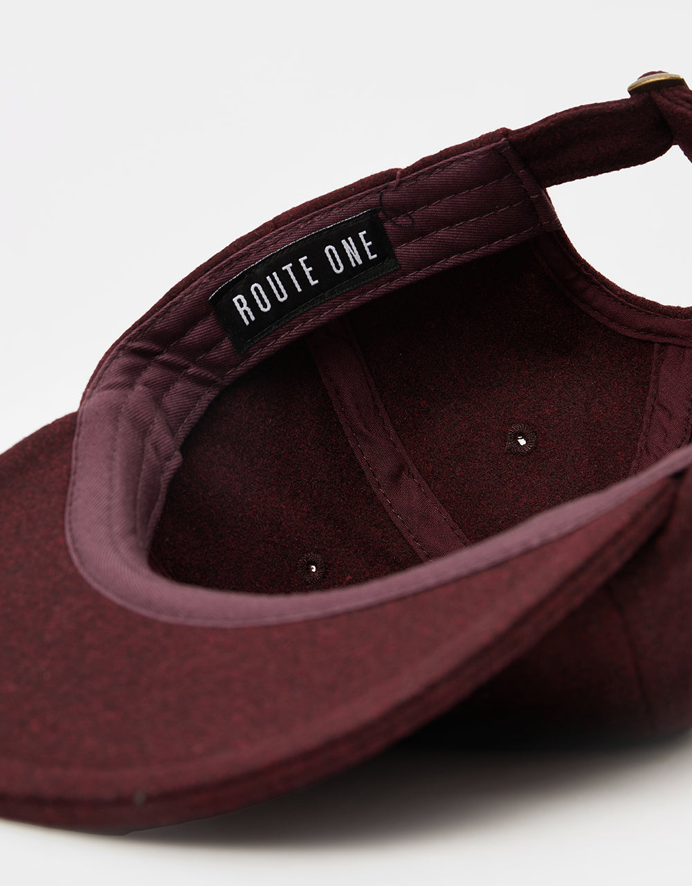 Route One Unstructured Melton Wool Cap - Burgundy