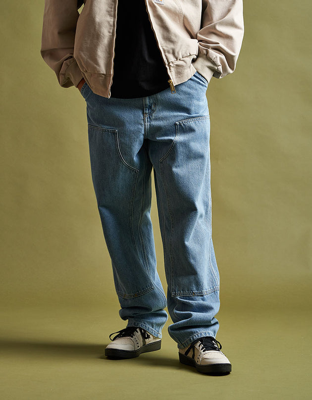 Carhartt WIP Double Knee Pant - Blue (Stone Bleached)