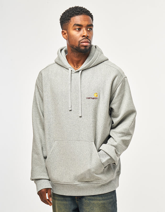 Carhartt WIP Hooded American Script Sweatshirt - Grey Heather