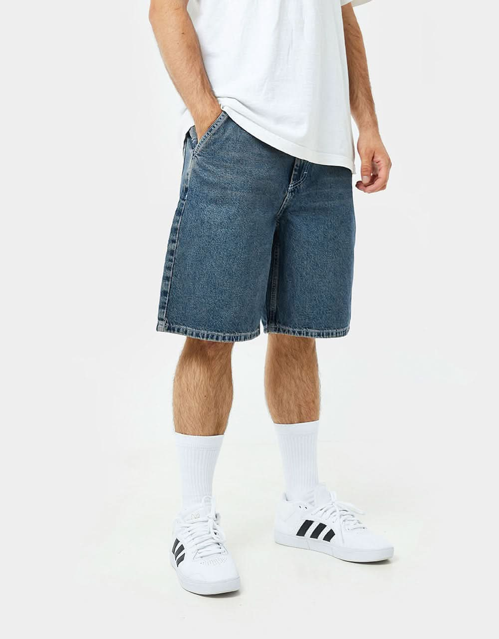 Route One Super Baggy Denim Shorts - Light Wash