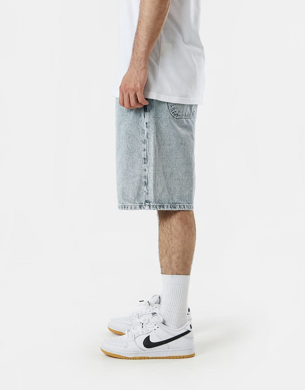 Route One Super Baggy Denim Shorts - Light Stone Wash