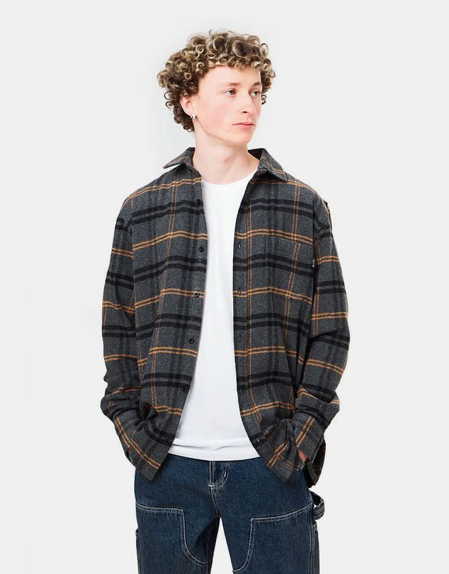 Route One Crib Flannel Shirt - Slate/Black