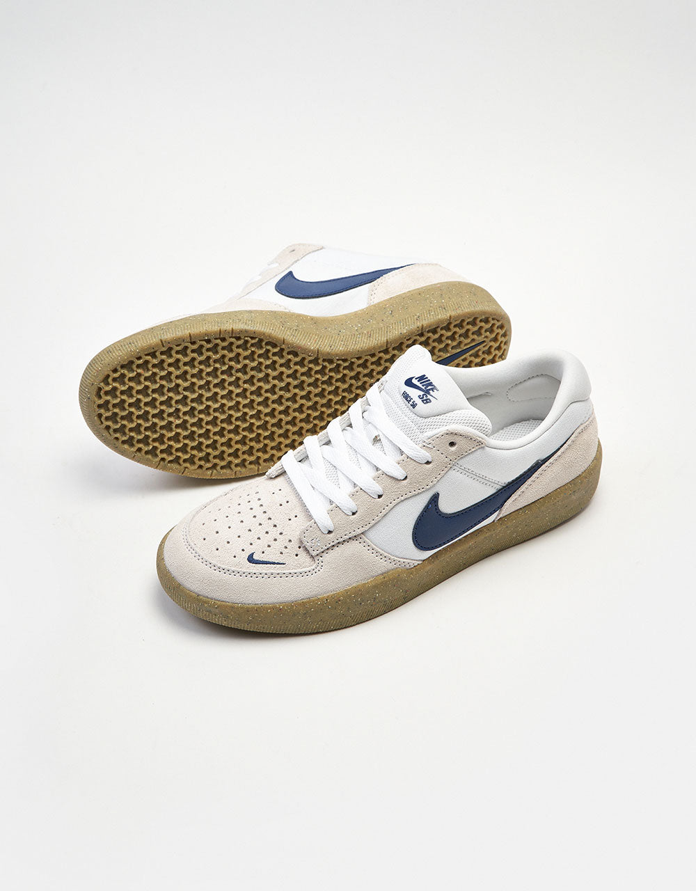 Nike SB Force 58 Skate Shoes - White/Navy-White-Gum Light Brown