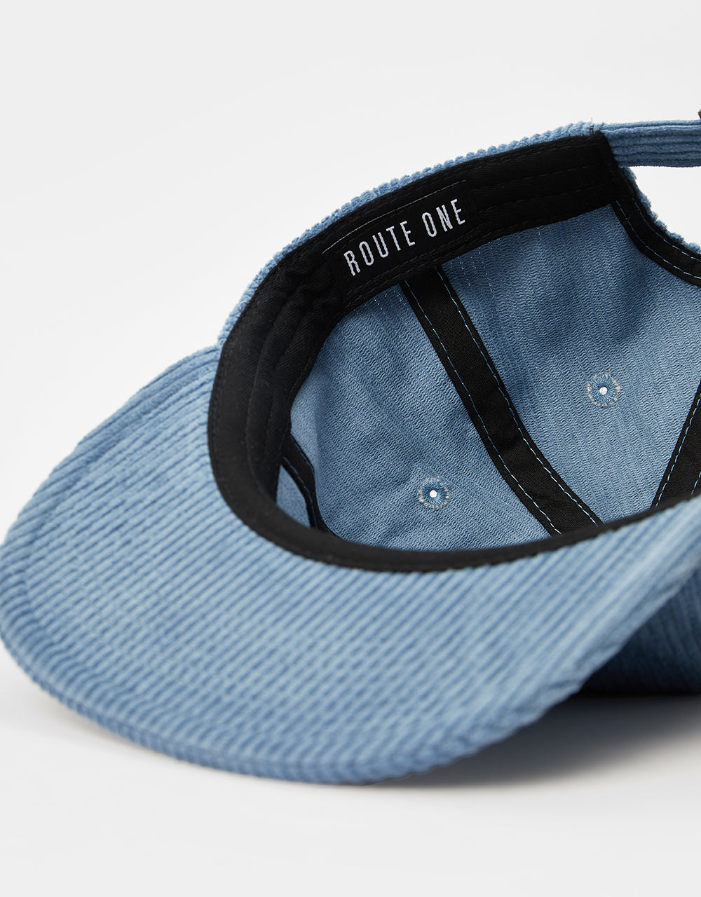 Route One Unstructured Cord 6 Panel Cap - Stone Blue