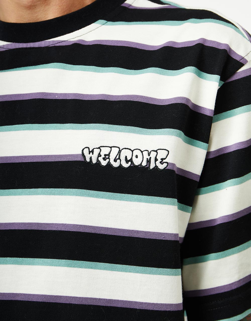 Welcome Cooper Striped Yarn-Dyed Knit T-Shirt - Bone