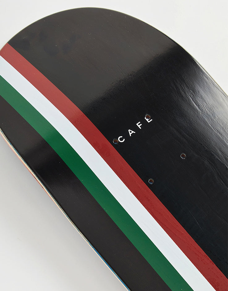 Skateboard Cafe Stripe Skateboard Deck - Black/Burgundy/White/Forest