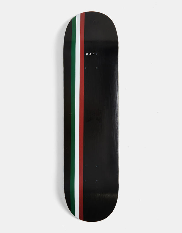 Skateboard Cafe Stripe Skateboard Deck - Black/Burgundy/White/Forest