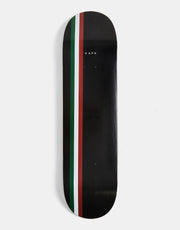Skateboard Cafe Stripe Skateboard Deck - Black/Burgundy/White/Forest