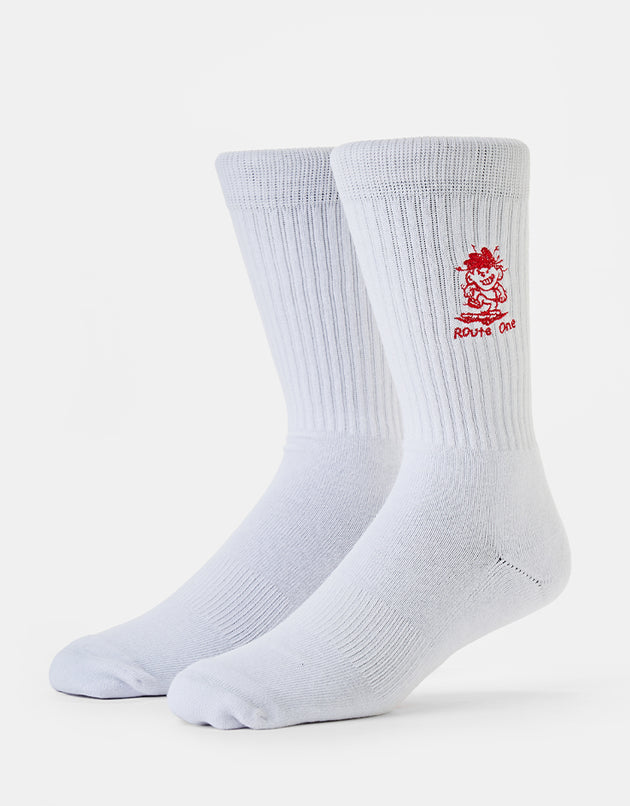 Route One Focus Crew Socks - White