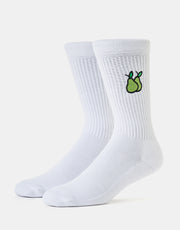 Route One Nice Pear Crew Socks - White
