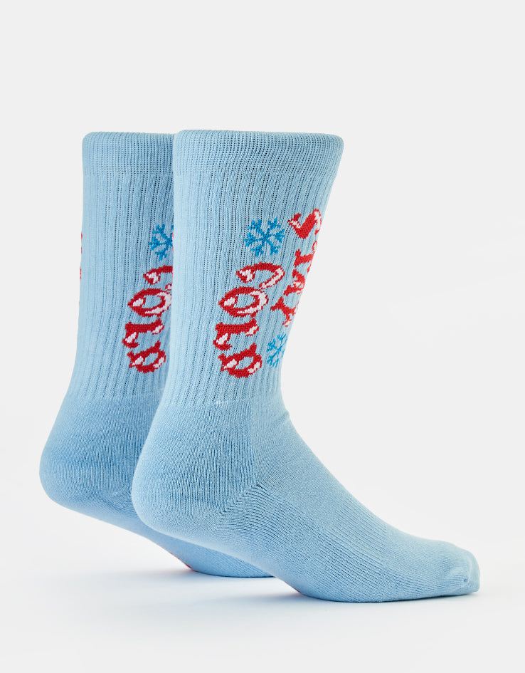 Route One Stay Cold Crew Socks - Light Blue