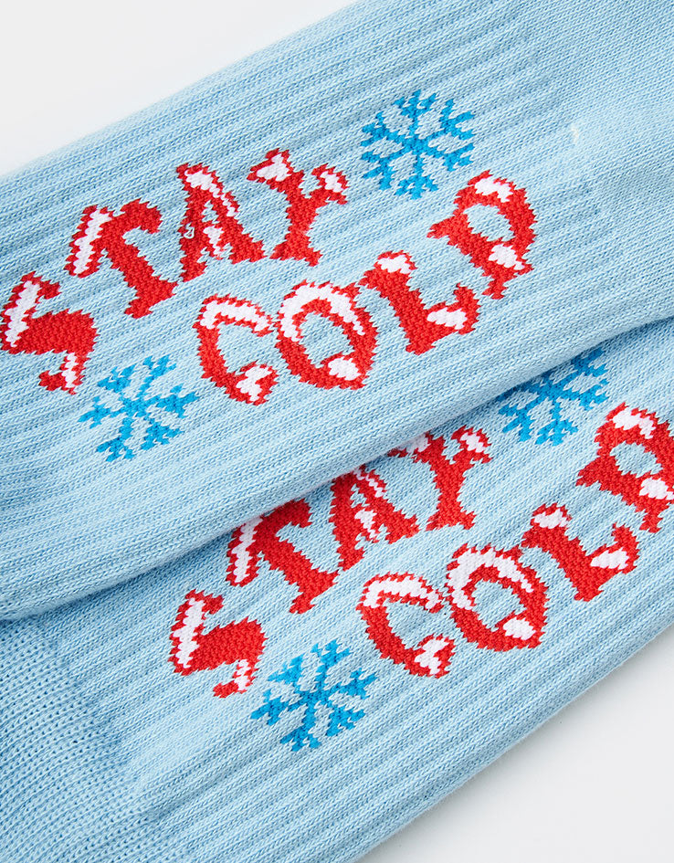 Route One Stay Cold Crew Socks - Light Blue