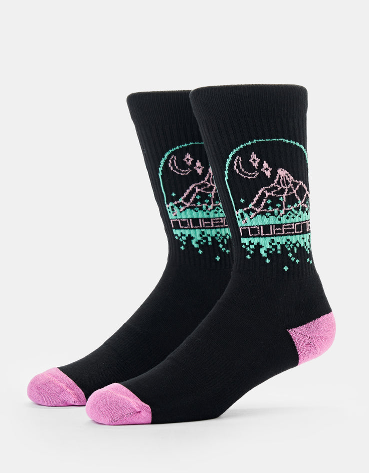 Route One Peak Crew Socks - Black