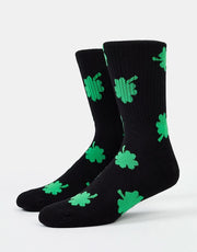 Route One Four Leaf Socks - Black