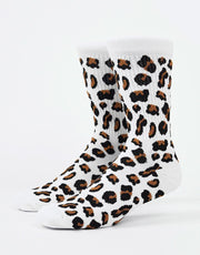 Route One Leopard Socks - White