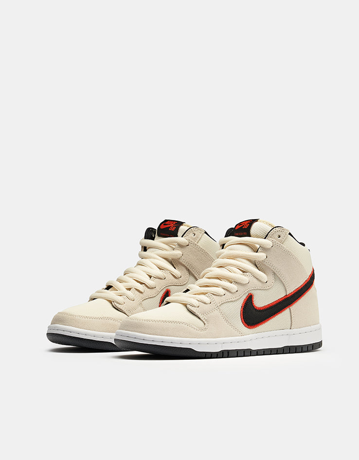 Nike SB 'Giants' Dunk High Pro Premium Skate Shoes - Coconut Milk/Black-Team Orange-White