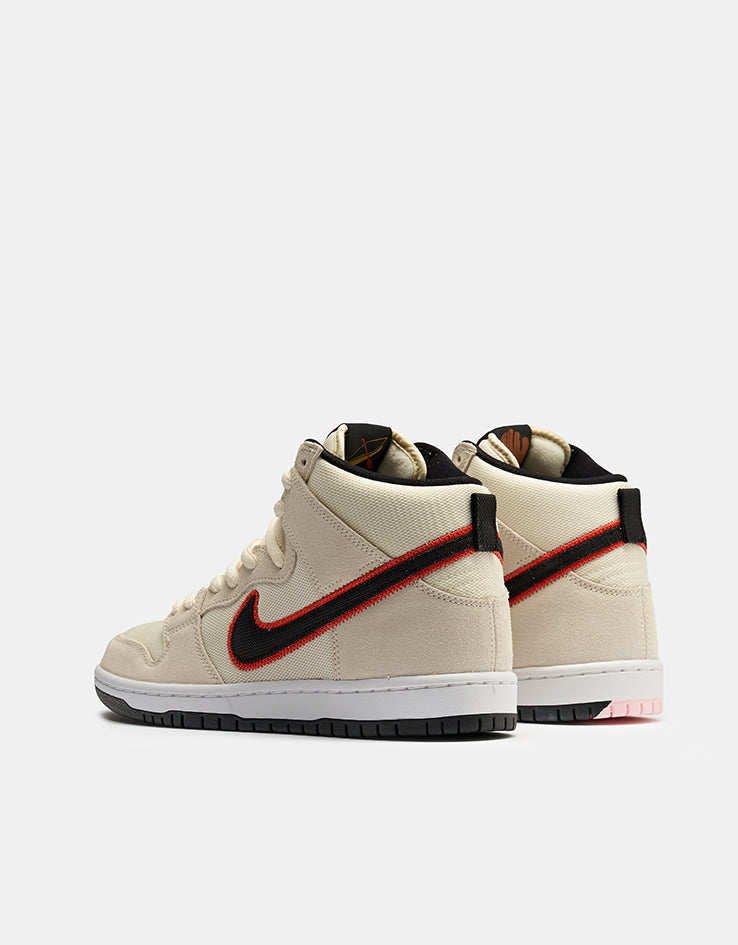 Nike SB 'Giants' Dunk High Pro Premium Skate Shoes - Coconut Milk/Black-Team Orange-White