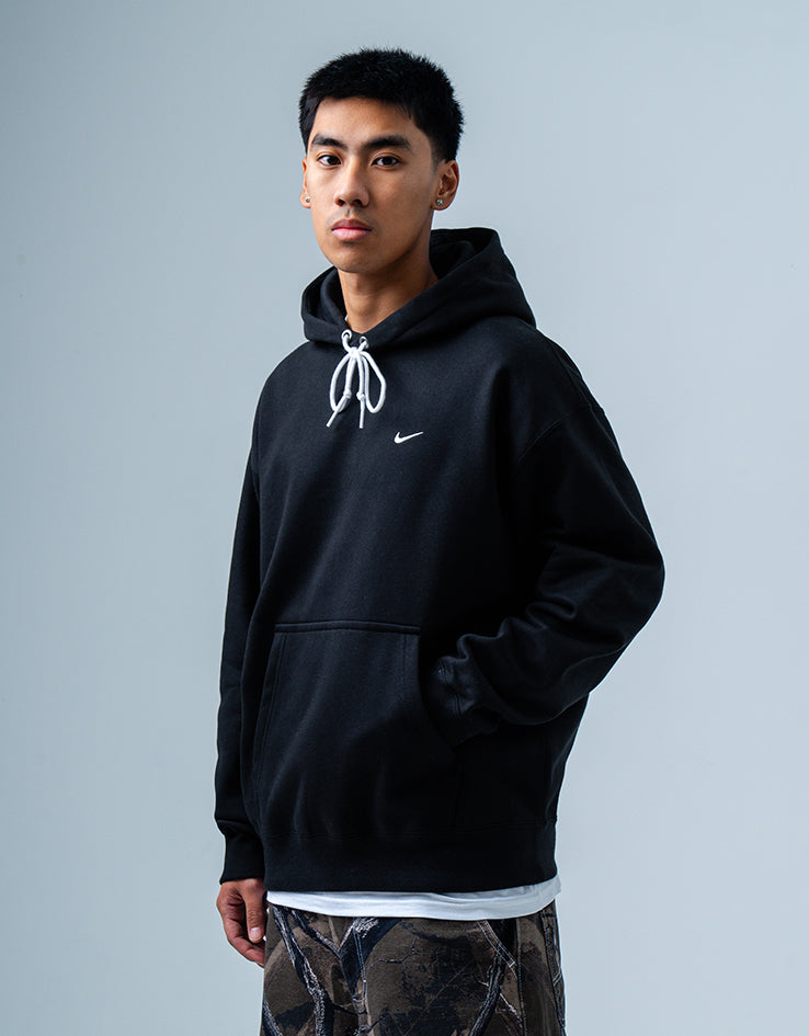 Nike Solo Swoosh Pullover Hoodie - Black/White