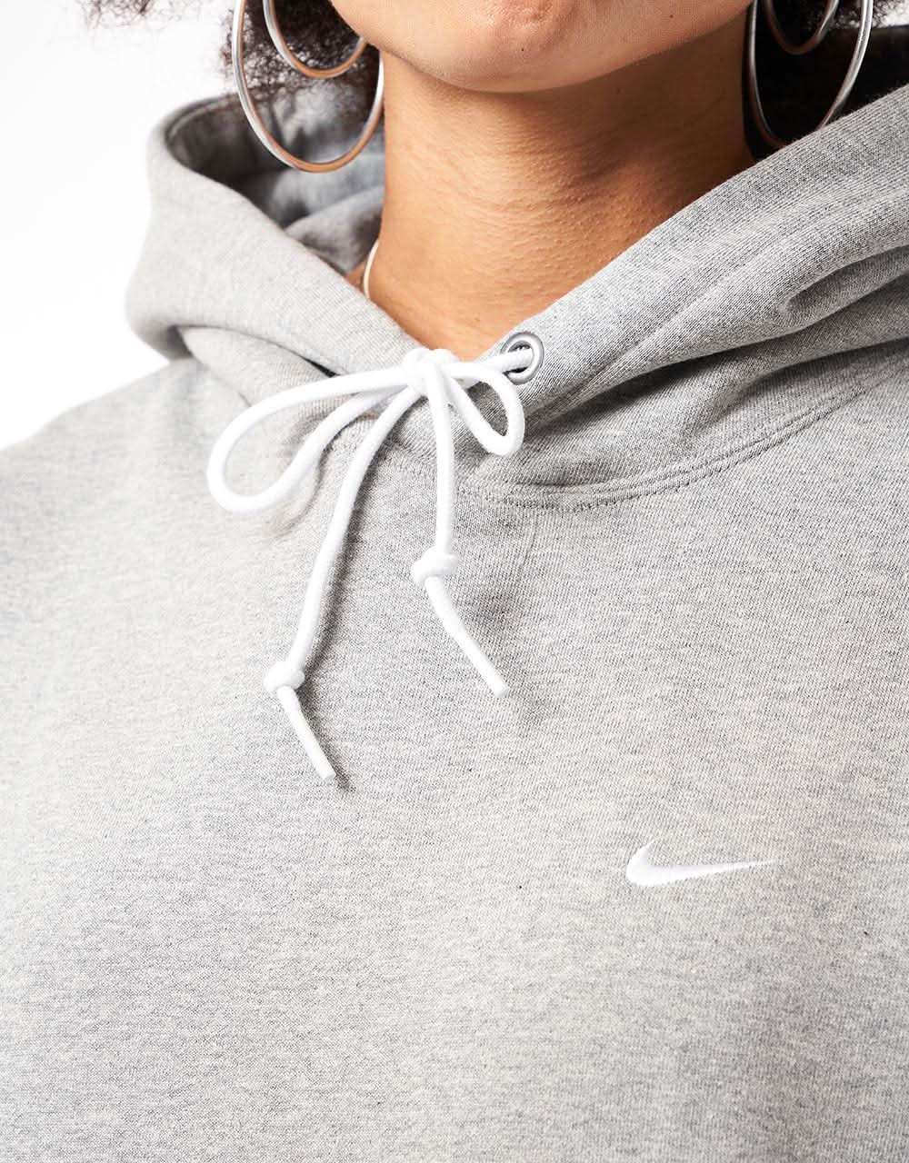 grey nike swoosh hoodie women's