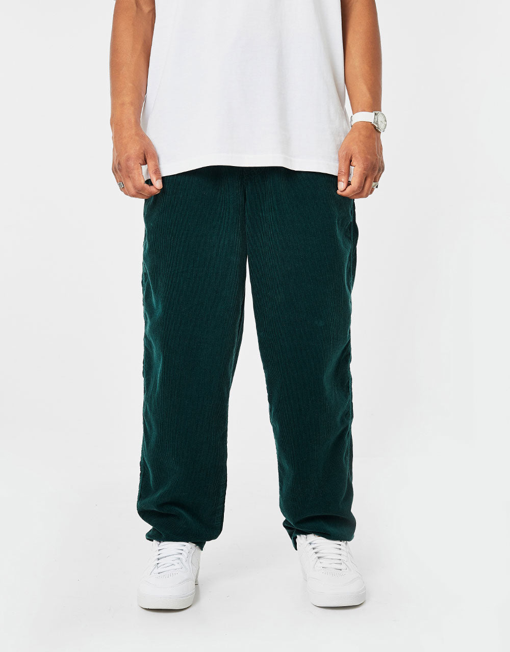 Route One Classic Cord Beach Pants - Forest Green