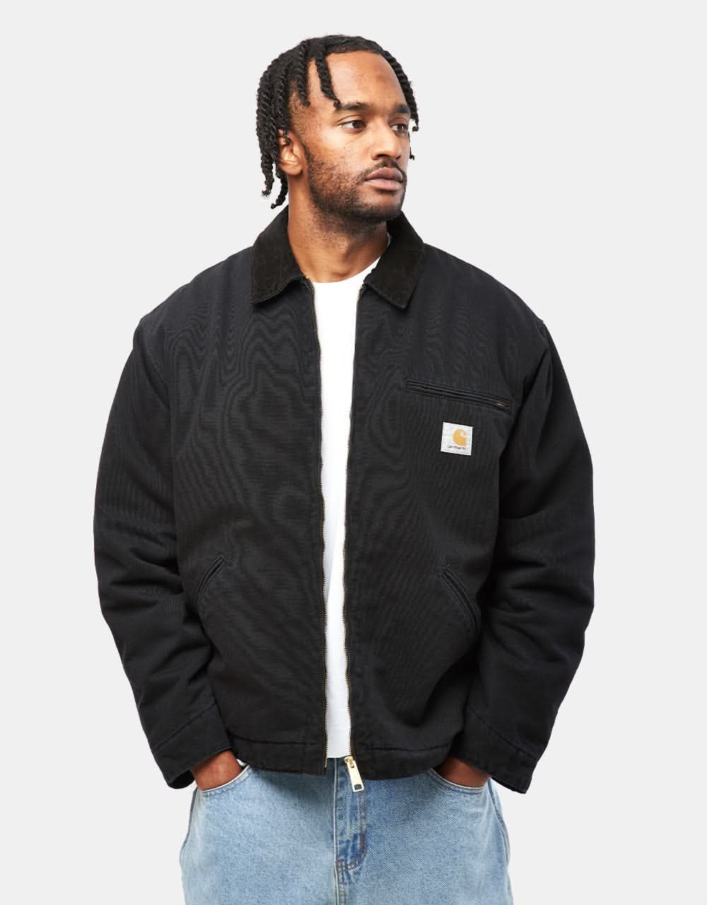 Carhartt WIP OG Detroit Jacket - Black/Black (Aged Canvas) – Route One 