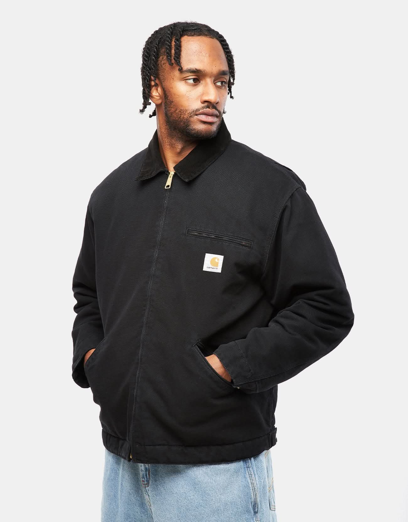Carhartt WIP OG Detroit Jacket - Black/Black (Aged Canvas) | Route One